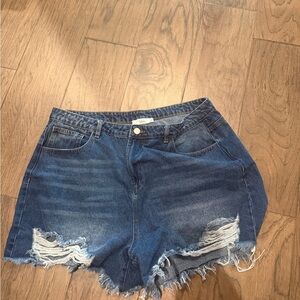 TALULAH Blue Jean Shorts High-Waisted Distressed